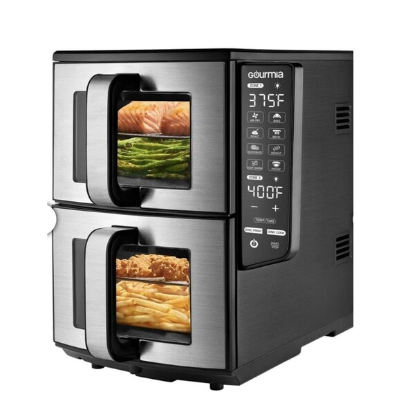 Gourmia 11-QT. Dual Basket Air Fryer with Smart Finish & 4-Layer Cooking NEW - Picture 6 of 12